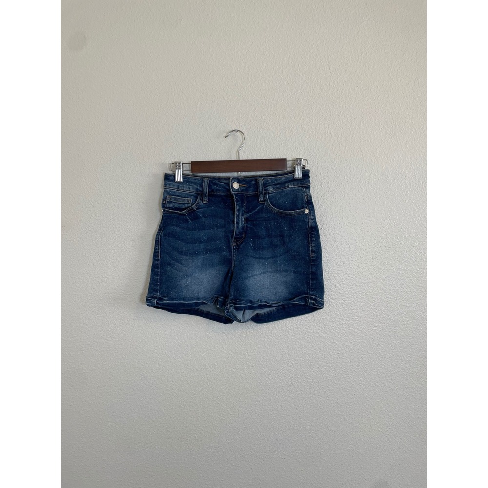 Judy Blue‎ Denim Womens Small Shorts Blue Paint Splatter High Rise